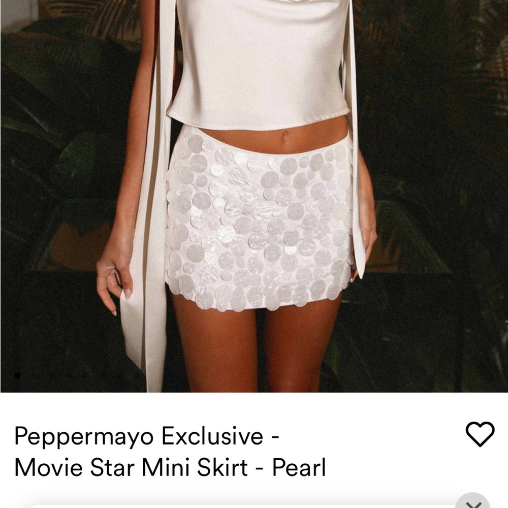 Peppermayo Pearl Sequin Mini Skirt